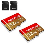 2 Pack Karta SD 32 GB + Adaptera SD, Karta Pamięci UHS-I C10 A1, Karta TF Do Tabletu/Telefonu Komórkowego/Aparatu/Samochodowego Sprzętu Audio/Konsoli Do Gier (TF162 32GB)