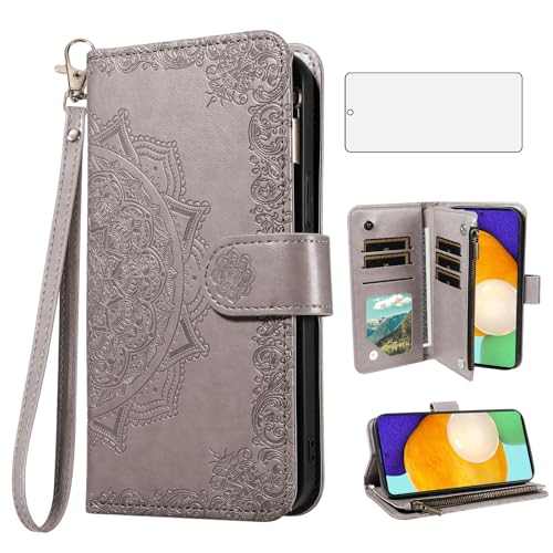Coque Samsung Galaxy A52 / A52S 5G porte-carte gris idéal pour les sorties et trajets