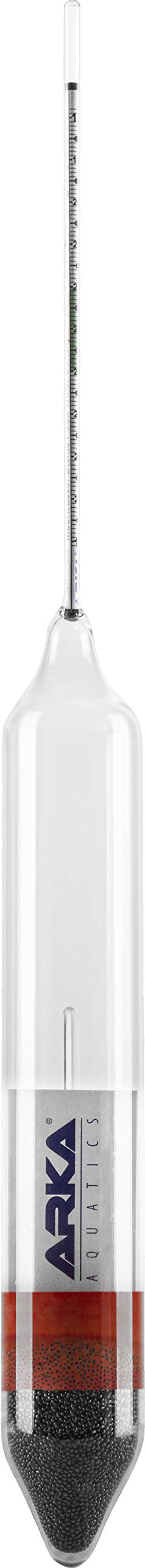 ARKA Aräometer-Set - inkl. Thermometer & Messzylinder aus Borosilikatglas 3.3 - Hochpräzise Dichtemessung für Meerwasseraquarien, laborqualität, benutzerfreundlich