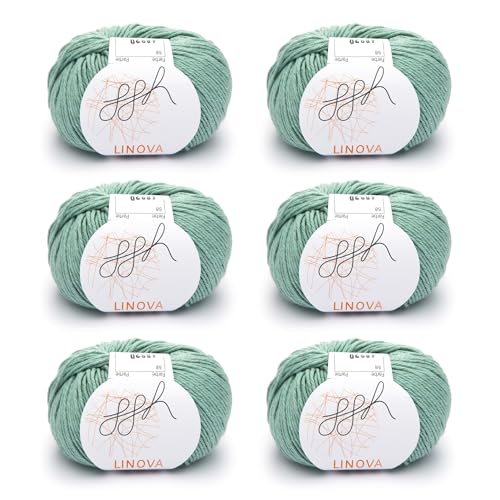 ggh Linova 058 - Juego de 300 g (6 x 50 g), color verde pálido
