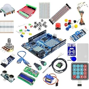 STEM V4 IoT Starter Kit – Fully Compatible with Arduino UNO R4 WiFi, Includes DIYables STEM Board, Sensors, Display, Modules, Expansion Board, Breadboard, Jumper Wires