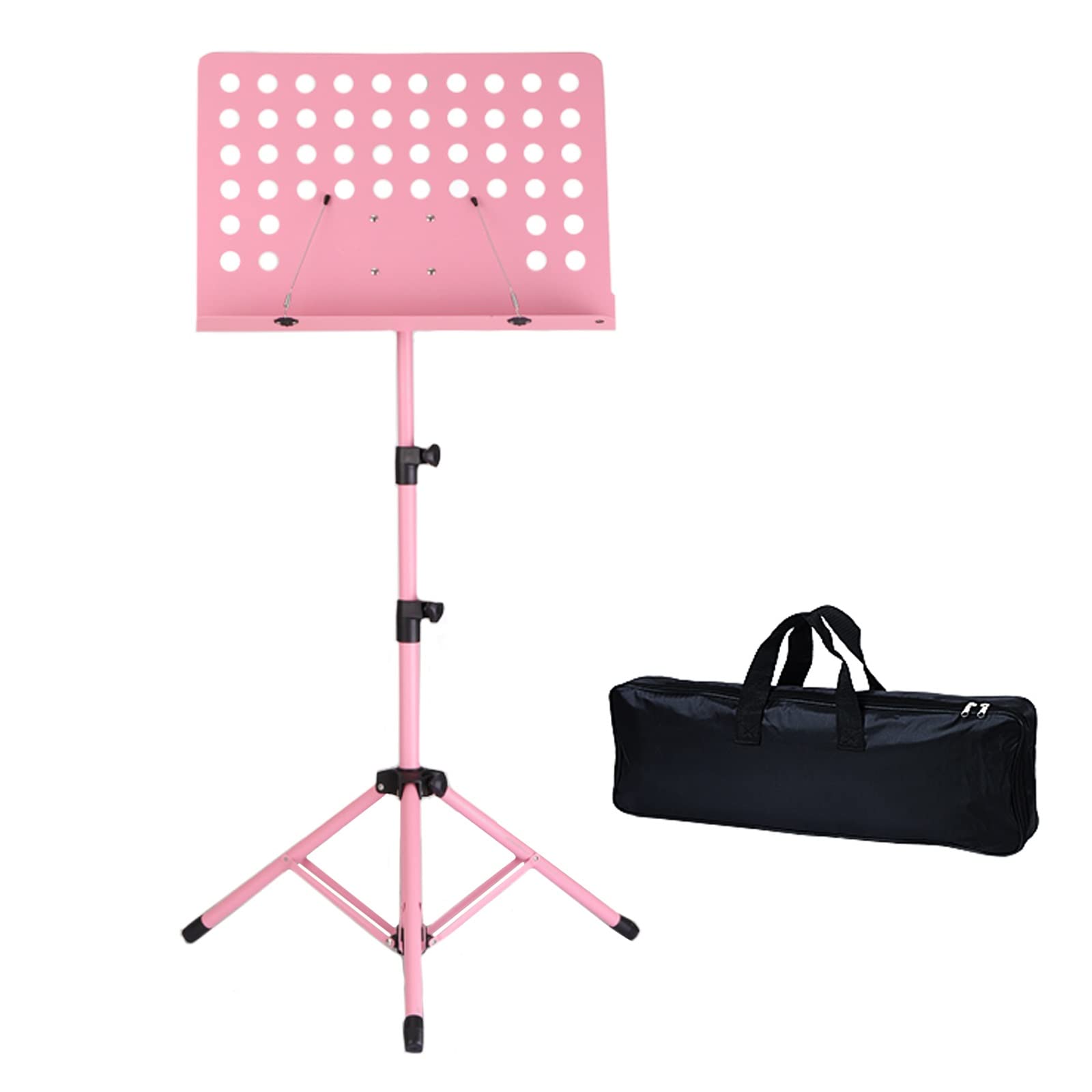 HJXGQJM Leggio Musicale Pieghevole, Leggio for Spartiti in Metallo, for Cantanti Orchestra Musica Spartiti, L'orchestra Professionale del Leggio È Portatile E Leggera Leggio per spartiti(Pink)