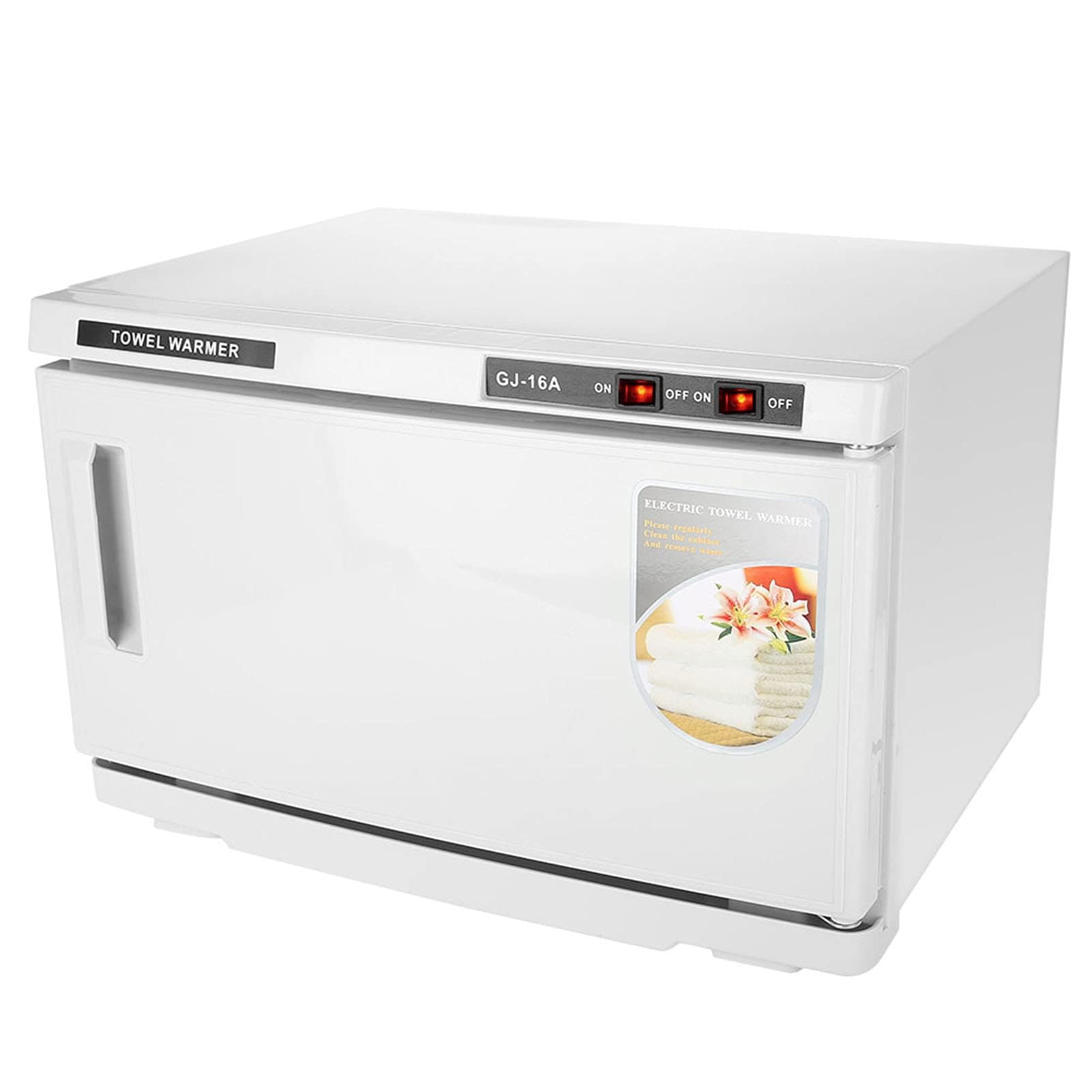 Chauffe-serviette UV 16L, 2-en-1 serviette chaude pour armoire stérilisateur désinfection cosmétique compresse serviette avec contrôle de la température pour salon de beauté à domicile salon de coiffu