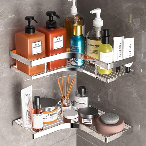 Étagère de douche d'angle sans perçage en acier inoxydable durable