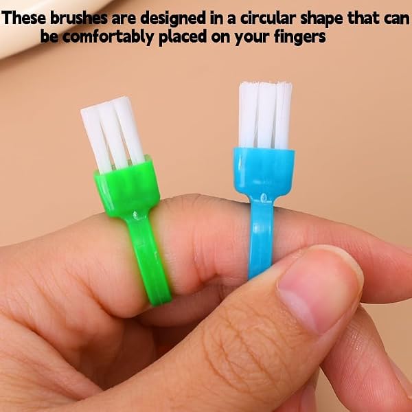6 mini anillos de limpieza de uñas, cepillo suave para bricolaje, limpieza especial, cepillo de maquillaje, herramienta de cuidado de manicura, al azar (4 x 2 cm) - 5