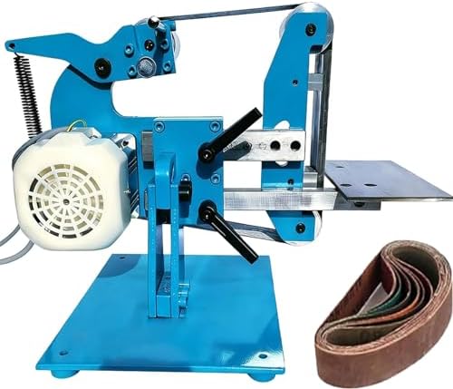 1100W Grinder Polishing Machine - Household Belt Sander with 5 Sanding Belts, Veal Horizontal Design for Woodworking & Metalworking, Efficient Belt Machine for DIY Projects