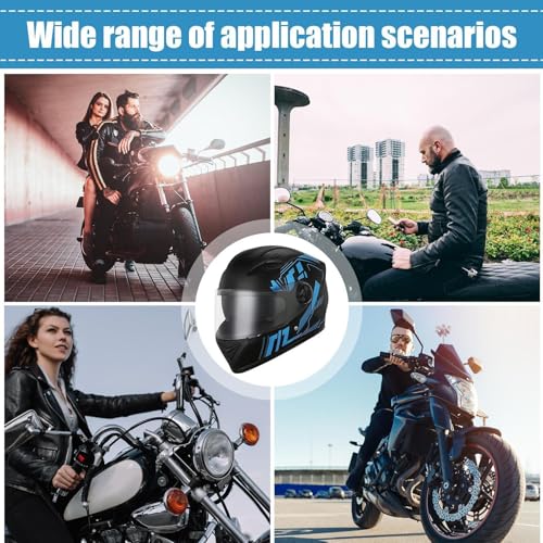 Cascos de moto de cara completa con bufanda integrada y visera suave 4