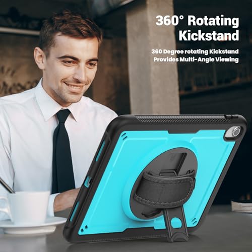 Coque iPad 11 2025 antichoc avec protège-écran et béquille rotative - 2