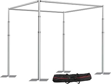 10ft Square Backdrop Stand Heavy Duty, 10Ft Tall x 40Ft Wide Adjustable Pipe and Drape Photo Background Support Kit, Adjustable Metal Frame with Flat Base for Wedding Birthday Party Decorations