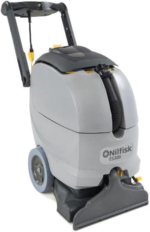 Advance 56265502 Model ES300 ST Self Contained Carpet Extractor, 120 psi Pump, 68 dBA Sound level, 9 gal Solution Tank Capacity, 7 gal Recovery Tank Capacity, 1/3 hp Brush Motor, 50 ft Power Cable