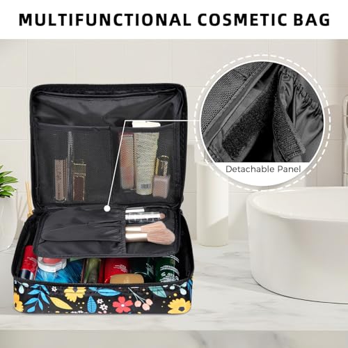 Image of BAGAIL 8 Set Packing Cubes Luggage Packing Organizers for Travel Accessories-Black Floral