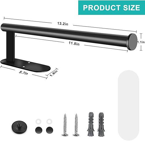 Miniatura 2 de MGahyi Soporte de pared para toallas de papel, autoadhesivo o perforado debajo del gabinete, cocina, estante de rollo de toallas de papel de acero