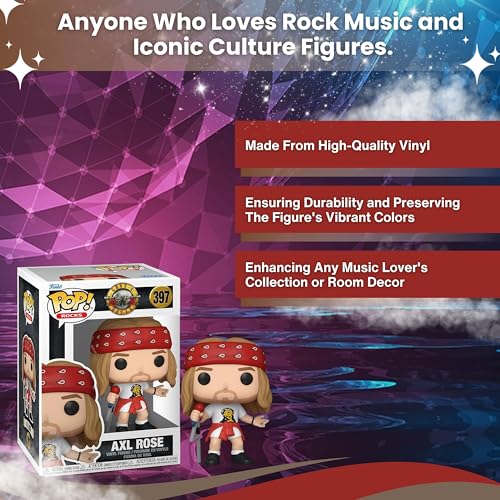Worldwide Nutrition Compatible with Funko Guns N\' Roses Axl Rose #397 Vinyl Figure - Legendary Rock Star Collectibles, Toys, and Action Figures - Detailed Collectible Toy Figure with Case and Keychain