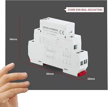 Voltage Monitoring Relay Phase Sequence and Phase Failure Protection Relay AC127V-265V 10A 1SPDT(GRV8-03,M265)