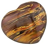 TUMBEELLUWA Healing Stones Carved Heart Puff Love Crystal Chakra Worry Reiki Pocket Palm Stone 1.5',Volcano Cherry Quartz,Pack of 1
