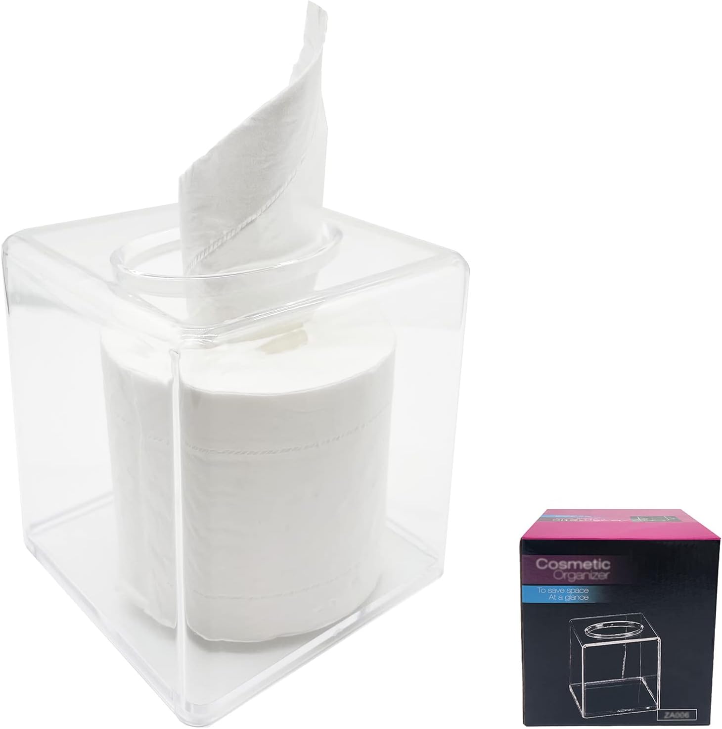 Caja de pañuelos de Papel Servilletero Soporte de Tejido Transparente Dispensador de Tejido Titular de la servilleta Modernas Cajas para Comedor, baño, Dormitorio, Coche u Oficina, 13 × 13 × 13,8 cm