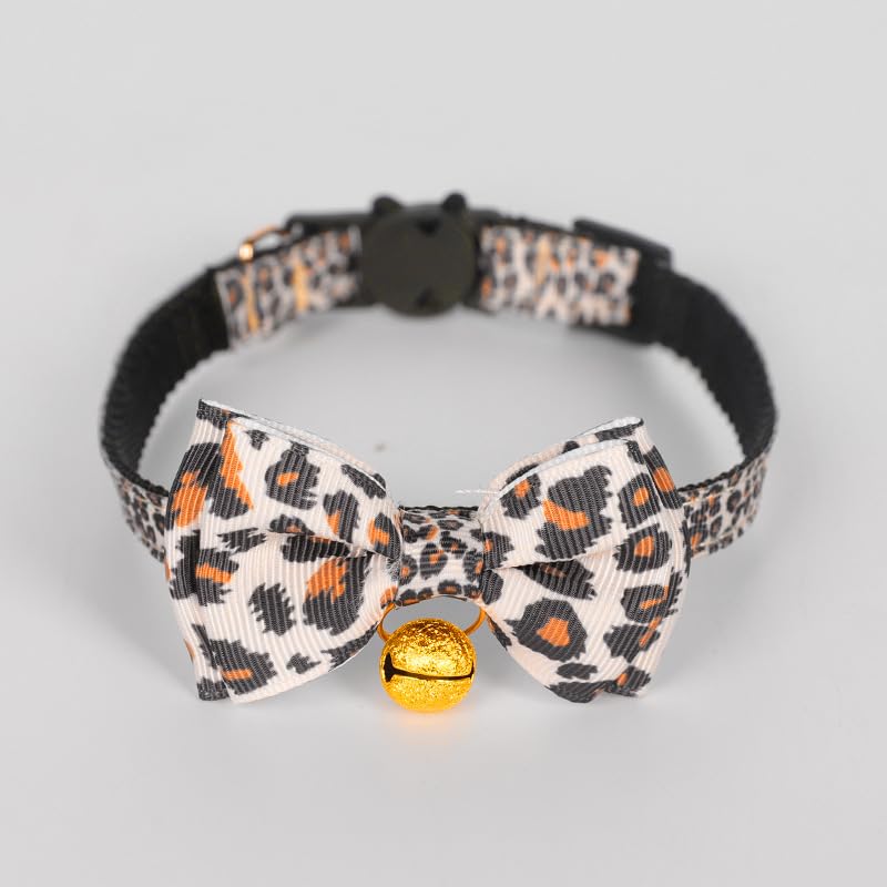 Collare per Cani, Collare per Cani Regolabile con stampa leopardata, Nylon Morbido Collari per Gatti Cani, Collare Fantasia Leopardo per Gatto Cani, Accessorio Elastico per Animali