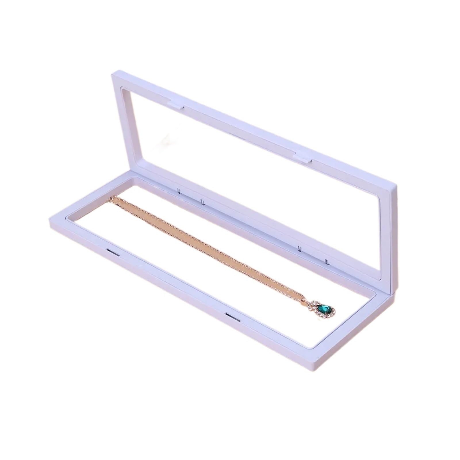 ZGCrumphant Display Floating Frame 3D Floating Frame Jewelry Display Case Shadow Box Coin Show Base Clear Plastic PE Film 11x30cm Tabletop for Coins Jewelry