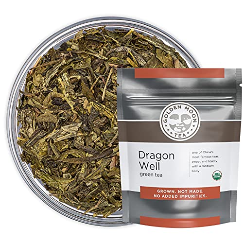 Organic Dragon Well Longjing Green Tea - Loose Leaf, Non Gmo - Half Pound (96 Servings)