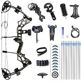 MOYJ Youth Compound Bow and Arrow Set Shooting Hunting Adjustable 15-45 LBS Youth and Beginner Archery Set (Camouflage)