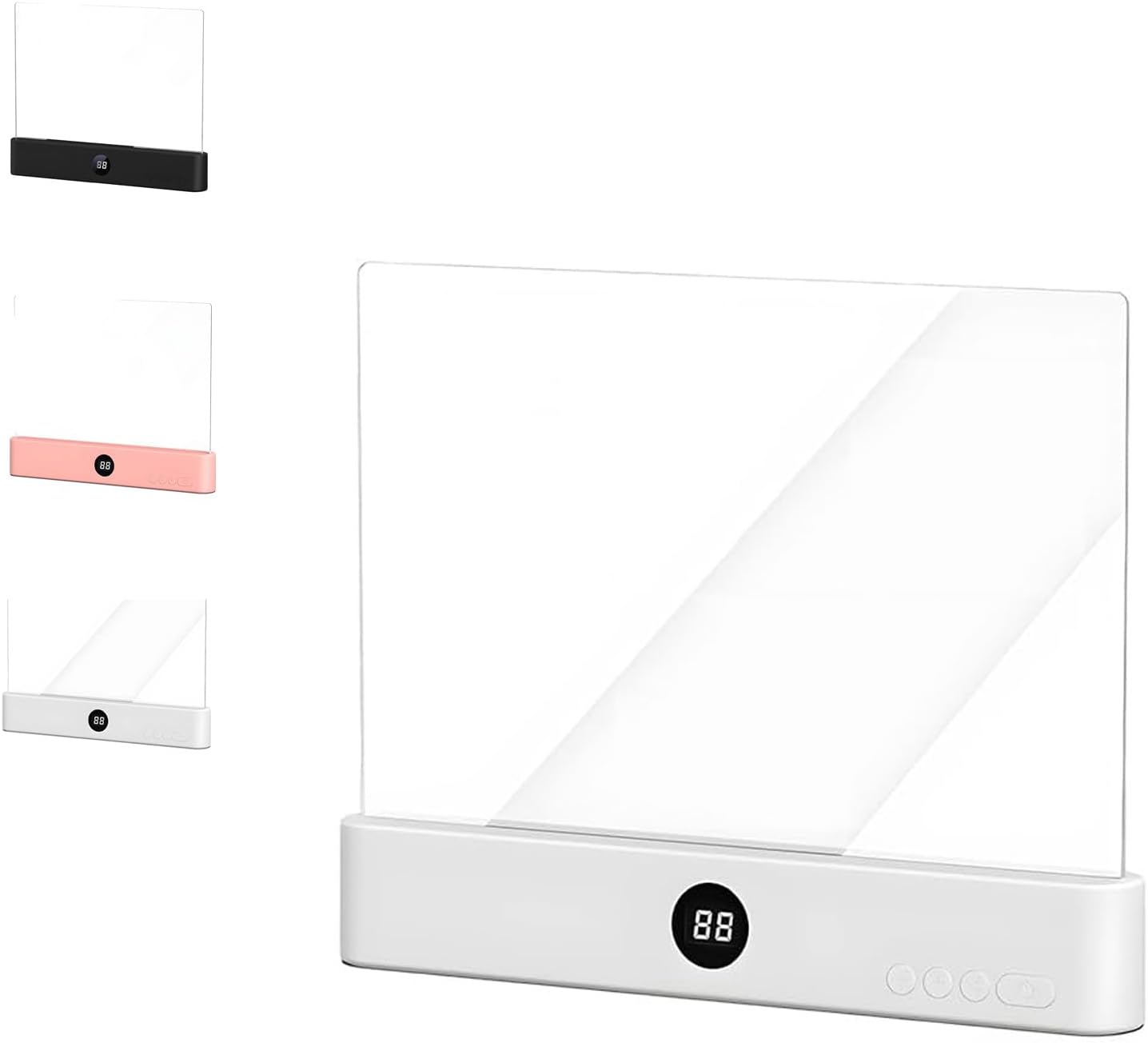 2026 Upgraded Book Light, Smart LED Reading Light, Rechargeable Clear LED Flat Book Lights for Reading in Bed at Night with 3 Colors & Timer for Readers Lovers (Pink)