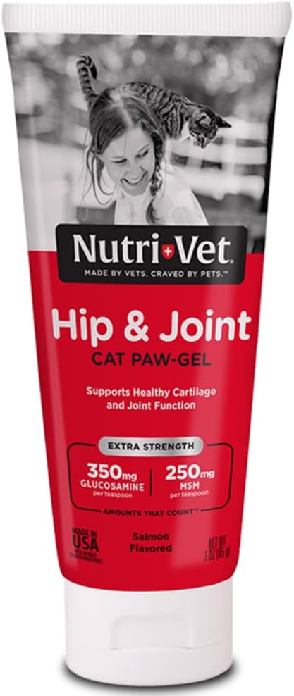 Nutri-Vet Cat Hip & Joint Paw Gel, Cat Joint Supplement, Glucosamine, 3oz