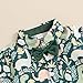 Tsnbre Toddler Baby Boy Clothes Shorts Set Dinosaur Print Shirt Short Sleeve Button Down Top Solid Shorts Summer Outfit (Dinosaur Forest print Dark Green, 12-18 Months)