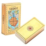 【78 baraja de tarot】tamaño de la baraja tarot 10.3 cm * 6 cm, peso ligero, fácil de transportar, se puede poner en el bolsillo de la chaqueta de la ropa o en el bolsillo de los pantalones, disfruta de la baraja tarot en cualquier momento y en cualquier lugar los amigos traen alegría