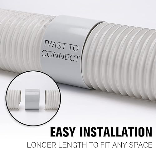 Miniatura 3 de HOXHA Paquete de 2 mangueras de aire acondicionado portátiles con acoplador de 5.9 pulgadas, manguera de conducto de ventilación de escape de CA