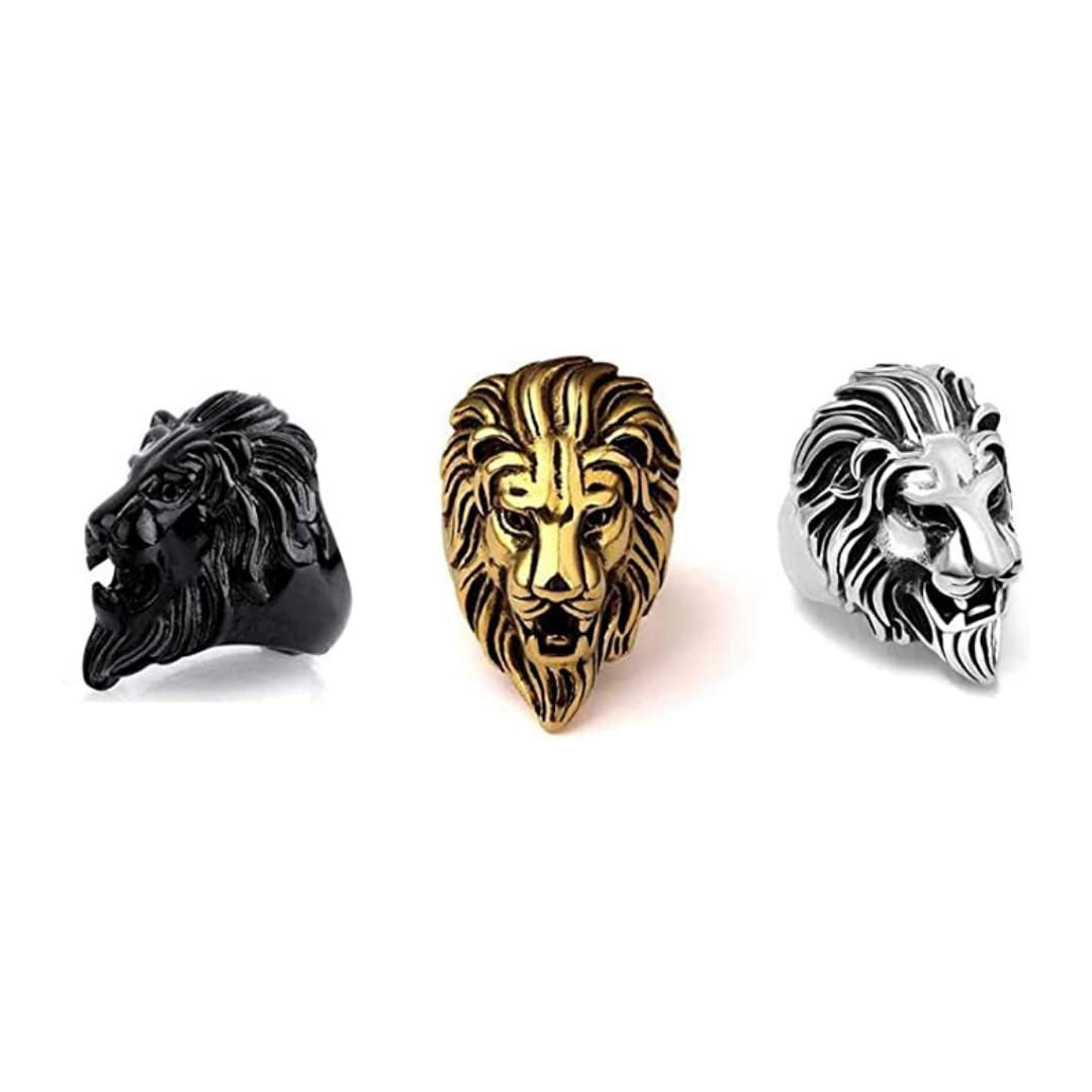 BELLINA TRENDING BLACK GOLD AND BLACK LION FINGER RING FOR BOYS AND MEN (PACK OF 3) (B09WYTD9BN) Amazon Price History, Amazon Price Tracker