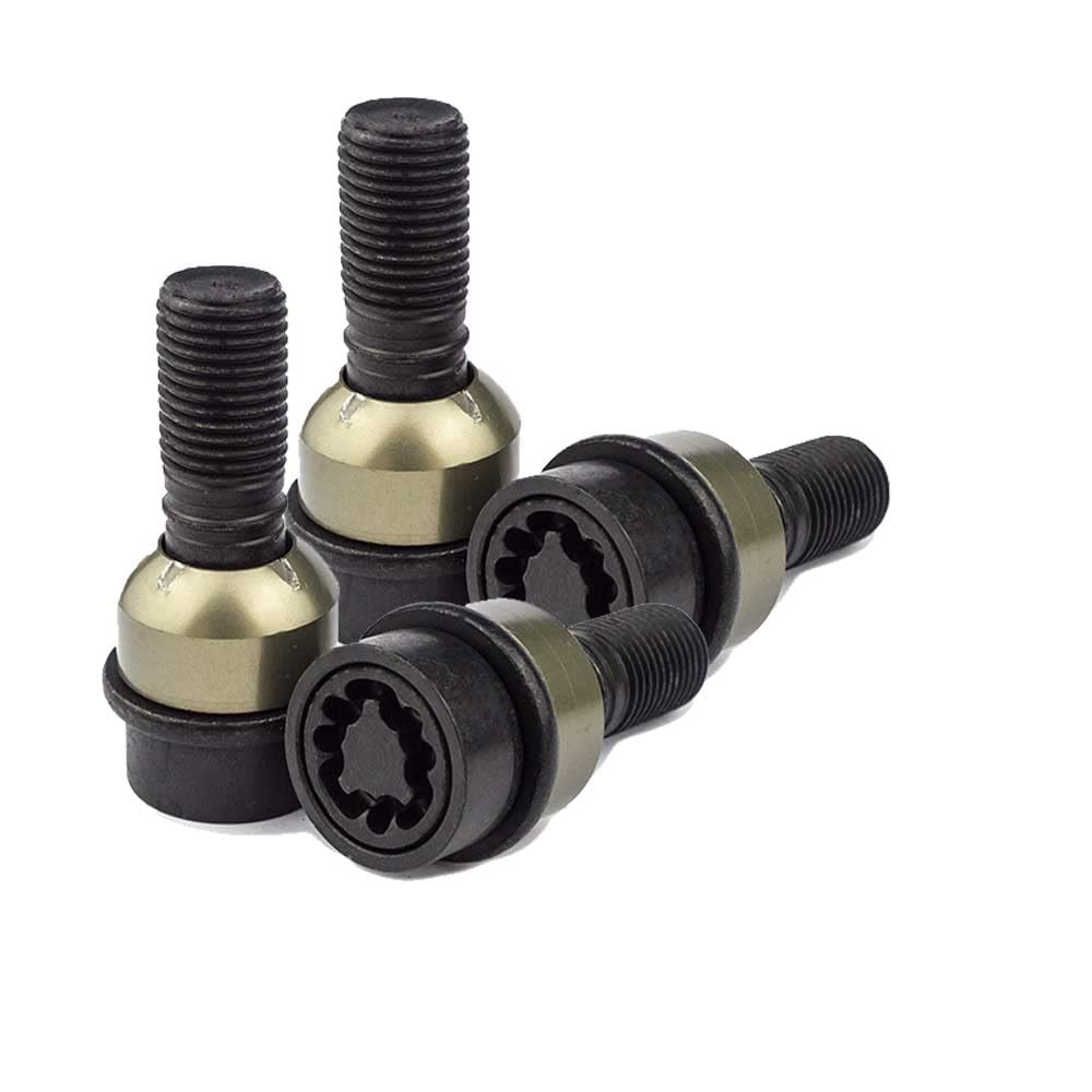 Tornillos antirrobo asiento esférico R14 2-pcs. M14x1,5 34mm FSS-2449B compatible con Mercedes-Benz A-Klasse B-Klasse C-Klasse Coupe C-Klasse T-Model C