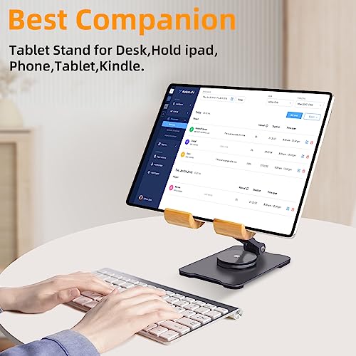 Crocqett Tablet Stand,360 Degree Adjustable Rotating Bamboo Tablet Stand Holder,Upgraded Tablet Stand For Desk, Portable Tablet Stand Compatible With 7-13 Inch Phone, Ipad #TOP1