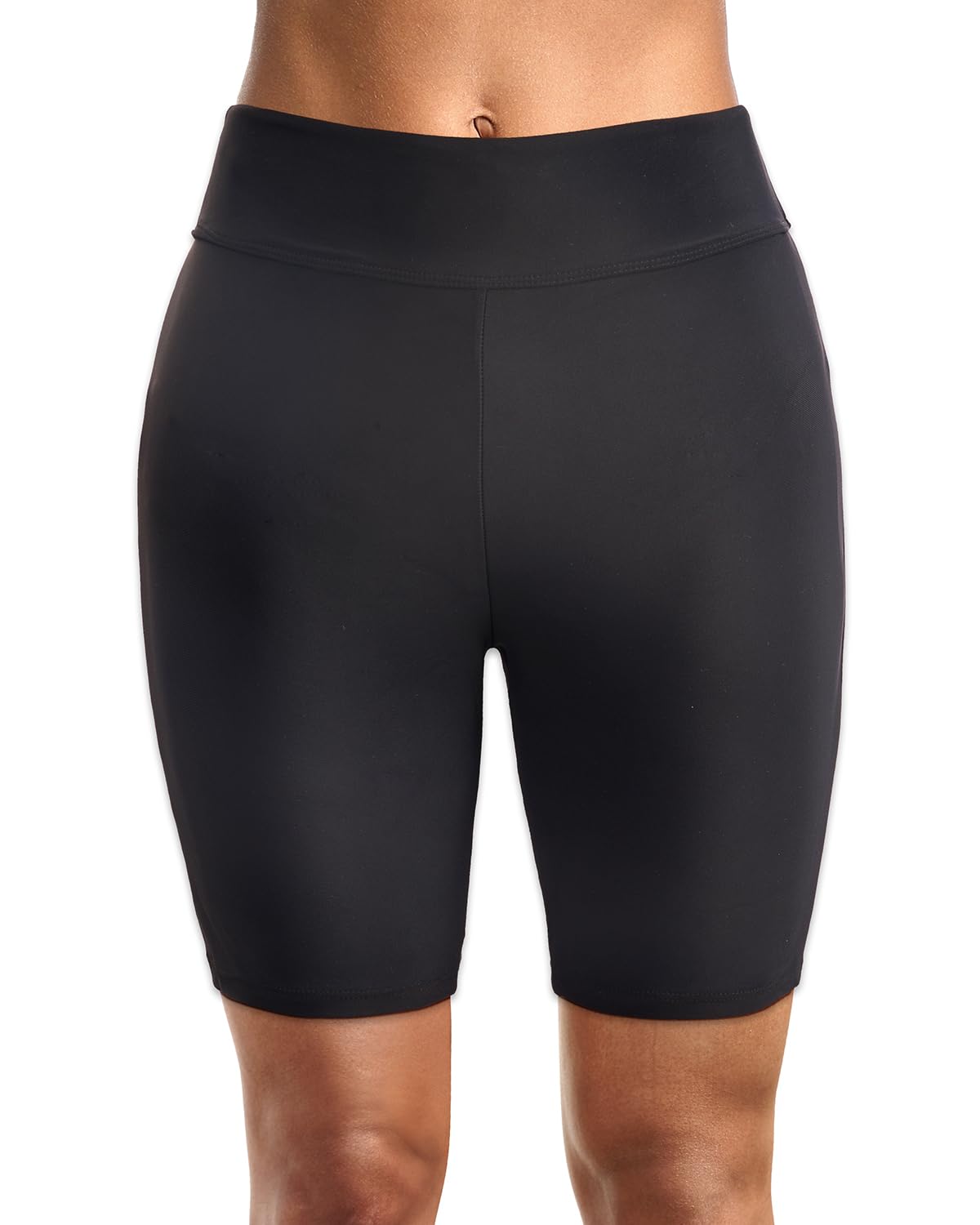 Women High Waisted Swim Shorts Tummy Control Boy Shorts Swimsuit Long Board Shorts Bathing Suit Bottoms, Solid Black, Large-image-39