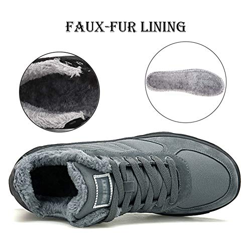Image of UPSOLO Mens Winter Trekking Backpacking Snow Boots Water Resistant Shoes Anti-Slip Fully Fur Lined Casual Lightweight Hiking Boot