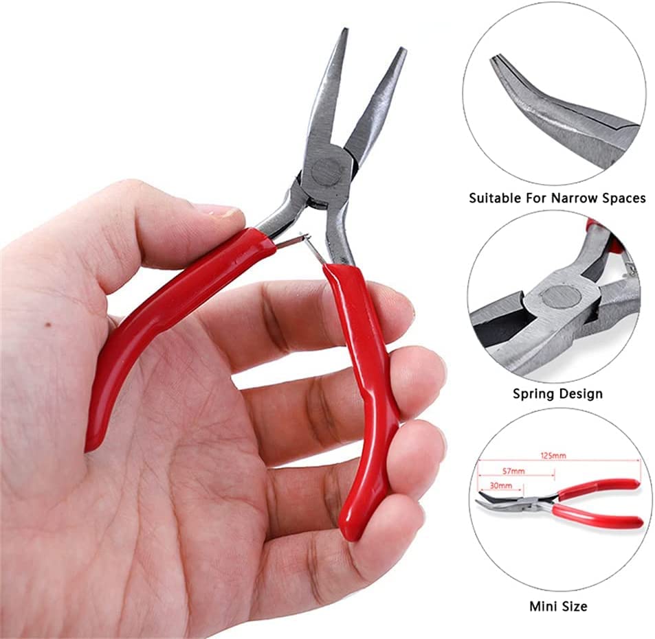 Kit 3 Pinze Per Gioielli Fai Da Te - Pinze A 6 Sezioni, Becco Piatto Nylon E Becco Curvo Per Creazione Gioielli - Foto 3