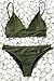 CUPSHE Women's Army Green Solid Bikini Triangle Sexy Bathing Suit Swimsuits, S