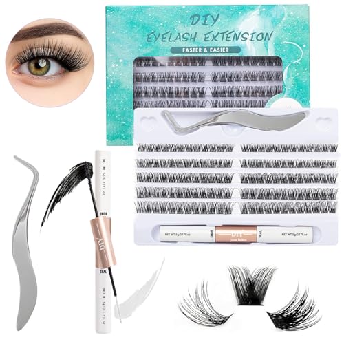 PestañAs Postizas,Kit De Extensiones De PestañAs Cluster 120 Piezas,PestañAs Individuales Tipo Racimo 40d,Estilo Ruso Natural,10–16 Mm,Con Lash Bond & Seal,Remover Y Aplicador Para Diy En Casa