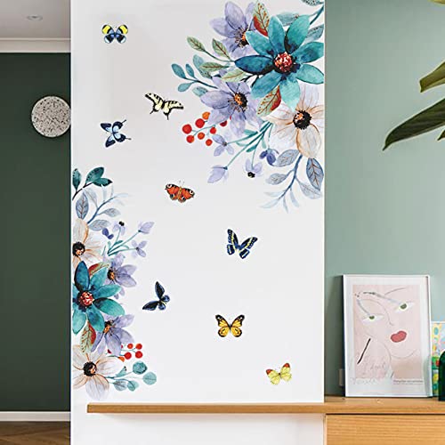 Vinilo Decorativo Floral Adhesivo para Pared 60x35 cm