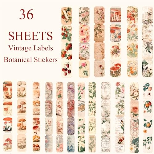 Dwpetzo 488Pcs Vintage Scrapbook Stickers Papers Pack For Scrapbooking,A5 Ephemera Washi Sticker Book With Collage Papers And Botanical Labels Stickers For Junk Journaling Diy Art Craft Decorative #TOP3