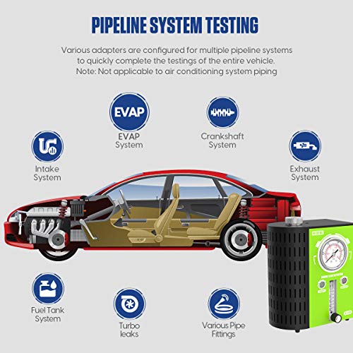 MR CARTOOL T110 Automotive EVAP Smoke Machine, 12V Car Pipe System Leak Tester Fuel Leakage Detector with Adjustable Flow Meter for Vehicles Motorcycles