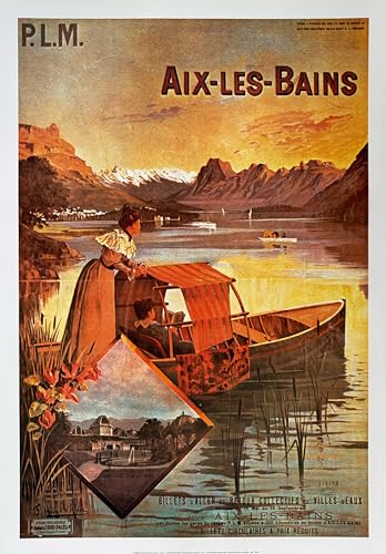 Affiche Aix Les Bains P.L.M de format 50X70 Cm poster vintage de collection pour salon