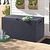 120 gallon resin wicker patio storage box outdoor storage container deck box and gar grey  urban country home decor