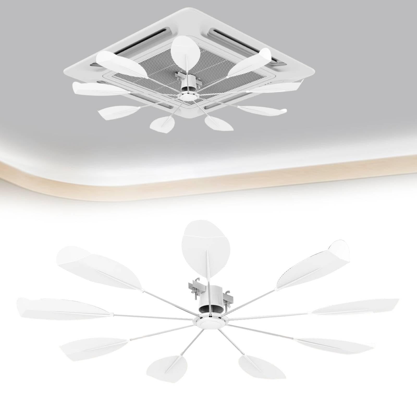 Deflettore di Ventilazione a Soffitto per Sistemi di Climatizzazione Centralizzati, Accessori per La Climatizzazione, Ventilatore Direzionale Riutiliz, Lama bianca a 9 punte
