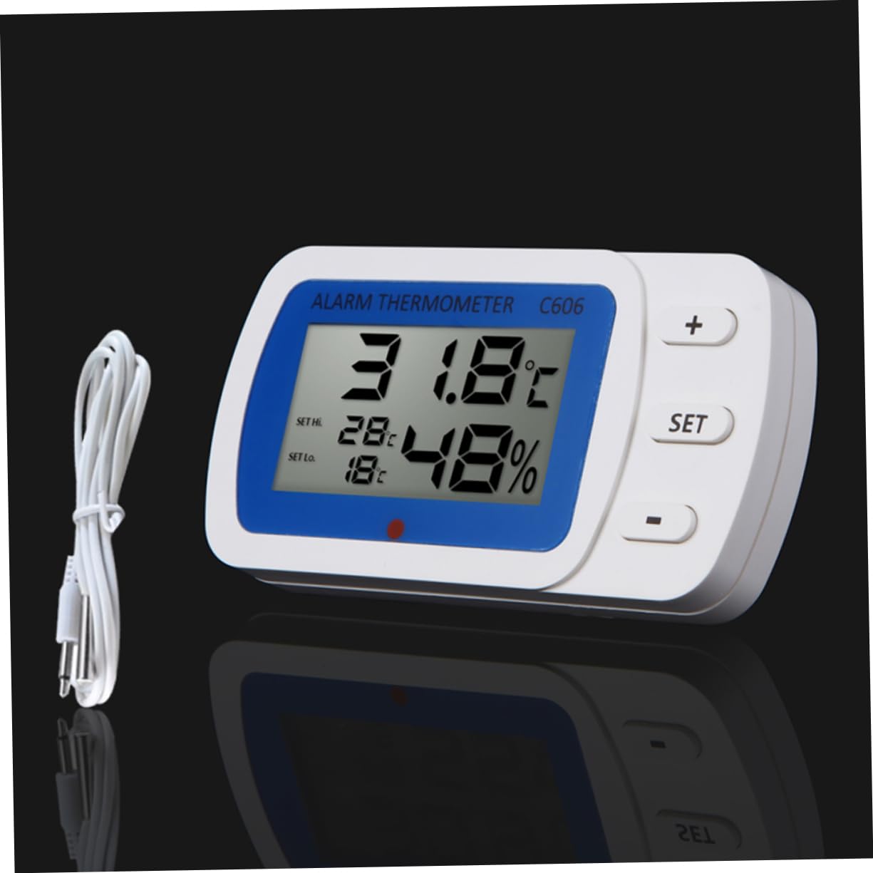 Amosfun 3 Piezas Termómetro Digital Termómetro Exterior Termometro Interior y Exterior Alarma De Alta y Temperatura Termómetro C606 Blue