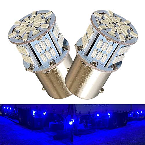 Discover winds 超高輝度 S25 G18 シングル 12V 24V 兼用 バイク・乗用車からトラックまで!3014 54SMD LEDバルブ ブルー2個