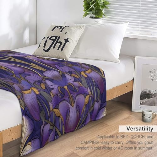 Couverture fleur en polaire douce 150x200cm pour lit et canapé