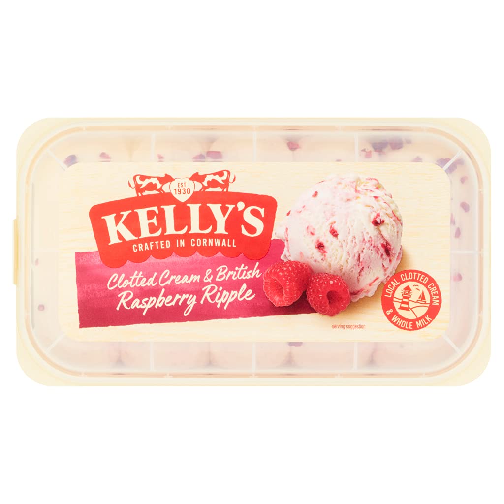 Cornish Clotted Cream & British Raspberry Ripple Ice Cream, 950ml (Frozen)