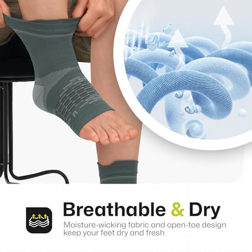 Image of 3 Pairs Plantar Fasciitis Socks Ankle Compression Sleeve with Arch Support