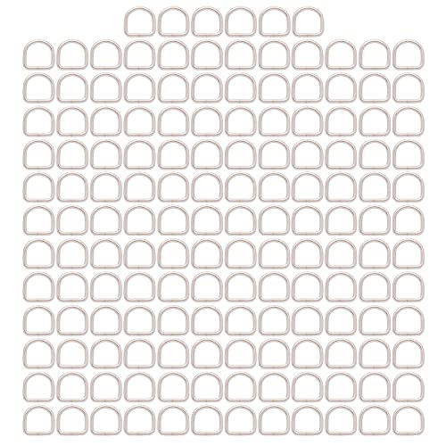 BIKICOCO Hebilla de Anillos en D de Metal, 1.2 x 1.2 cm - No Soldado - para Coser Bricolaje, Bolso y Accesorios - Plateado - 150 Piezas Cover