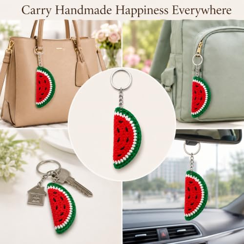Image of Handmade Crochet Keychain Flower Design